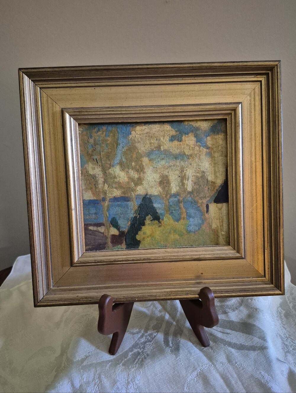 Antique Impressionist Oil Painting "Pine Trees, Ile aux Moines"